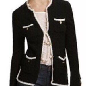 Trina Turk 100% (soft) wool  Vermouth Black with Gold button Caridgan M